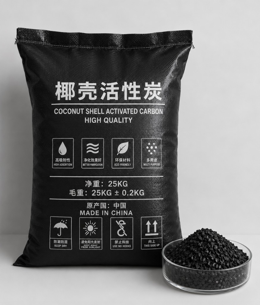 Coconut shell gold carbon product and packaging